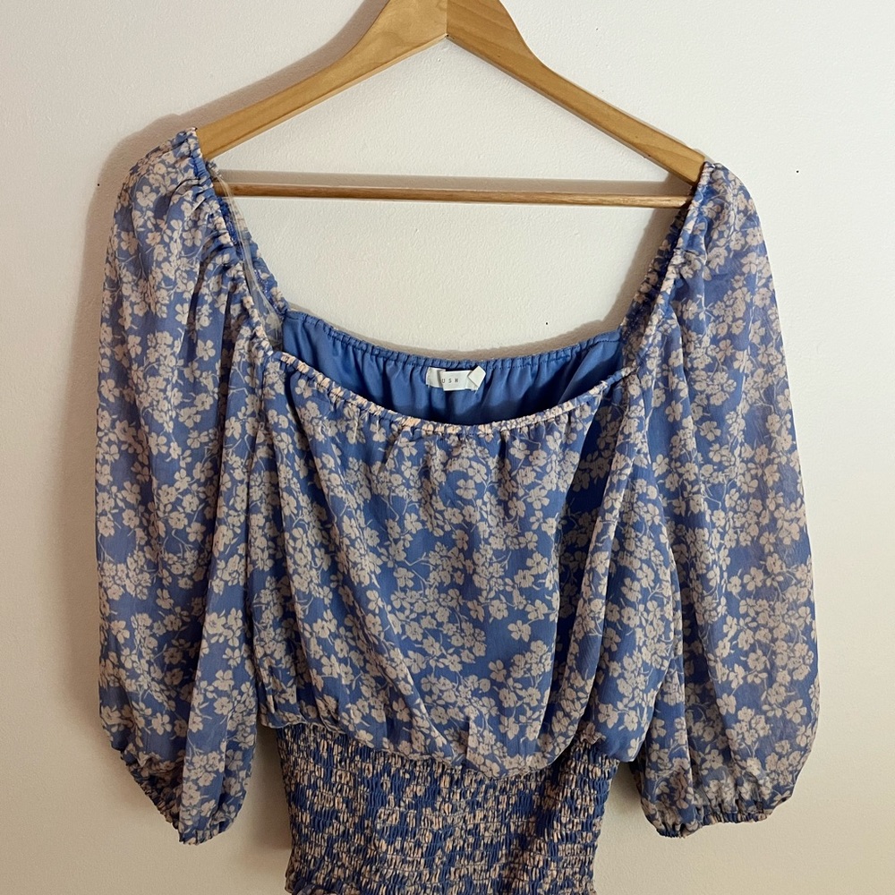 Blue and Purple Blouse, Semi Cropped